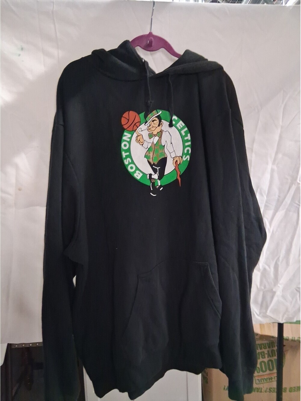 Boston Celtics Hoodie Fanatics Mens Black Fleece Sweatshirt Size 5XL J2